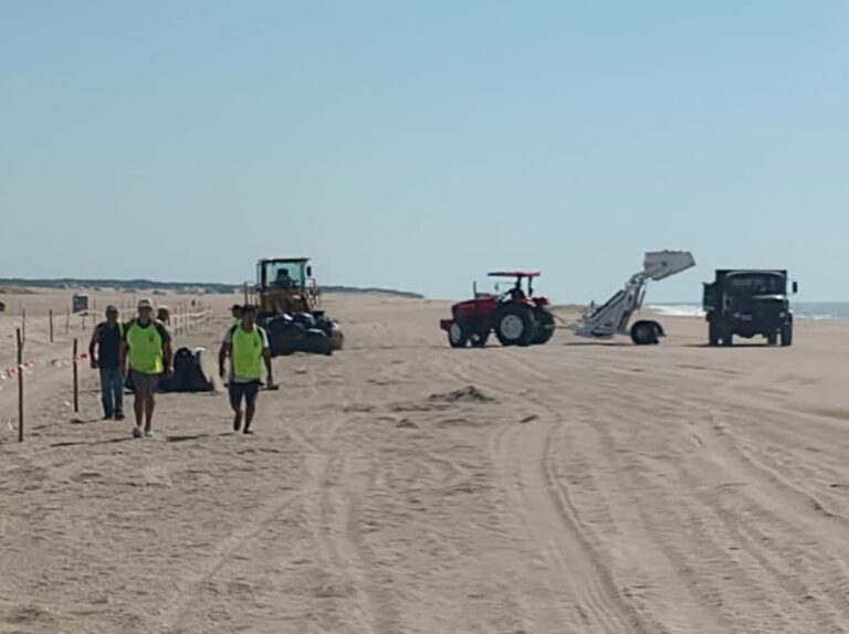 GRAN TRABAJO DE LIMPIEZA EXHAUSTIVA DE PLAYA EN LA ZONA DEL ENDURO