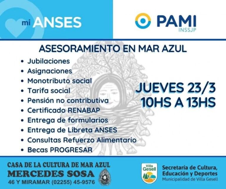 CASA DE LA CULTURA: JORNADA DE ASESORAMIENTO DE ANSES EN MAR AZUL