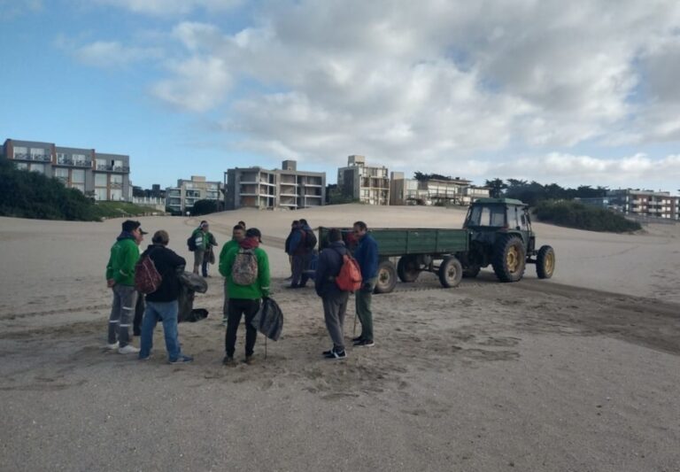 CON EL APORTE DE MAQUINARIA PESADA, SE LIMPIARON LAS PLAYAS DEL SUR